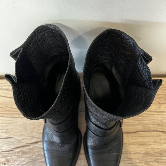 Miu Miu PRADA Bisonte Motorcycle Boots BLACK 7.5 - Picture 6 of 9